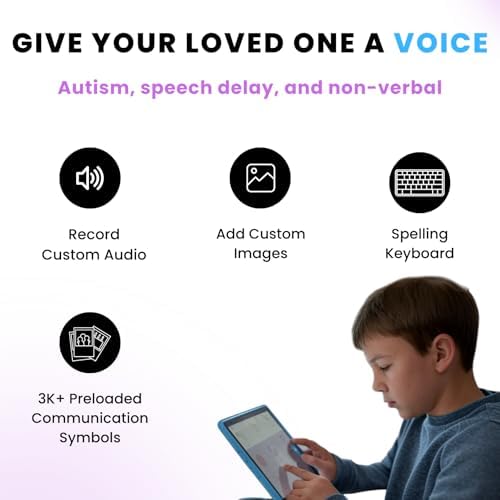 TalkingTiles AAC Device for Autism and Speech Therapy - Communication Tablet for Nonverbal, Speech Delay, and Non-Speaking Talker Tool - Alternative to PECS Cards and Speller Board
