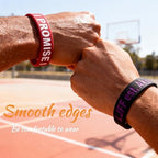 Custom Rubber Bracelets Bulk – 5-10000 PCS Personalized Silicone Wristbands with Debossed Text/Icon/Logo, Customizable Silicone Bracelets for Awareness, Fundraisers, Company Branding, Supports