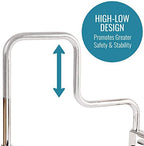 DMI Chrome Plated Adjustable Grab Bars for Bathtub and Showers for Seniors, Rust-Resistant Safety Rail with Textured Non-Slip Handle, 250 lb Capacity, Brackets Fit 3.3" - 5.8” Tub Walls