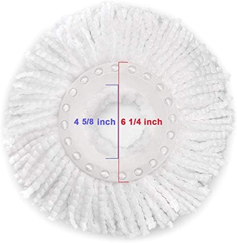 3 Pack Spin Mop Replacement Head for Hurrica, Mopnad, Cassabel and Other 360 Spin Mop Systems, Microfiber Spin Mop Refills (3pc-White)