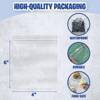 4 x 6 Inch Resealable Plastic Bags 1000 Pack — Clear Reclosable Zipper Seal Bags for Treats, Crafts, Jewelry, Small Parts, Party Favors