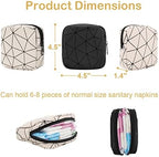 Sanitary Napkin Storage Bag, Menstrual Cup Pouch Nursing Pad Holder Tampon Bags Feminine Product Pouches Portable Period Kit Bag for Girls Women Ladies (Black)