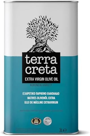 Terra Creta, 100% Koroneiki Variety, Estate Greek Extra Virgin Olive Oil, 3 Ltr (101 Fl.oz) Tin