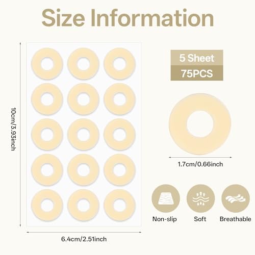 75 Count Corn Cushions for Feet, Self-Stick Adhesive Callus Cushions to Protect Sore Spots with Foam Padding Round Soft Foot Care Cushion - Relief Pain Pressure Friction from Shoes