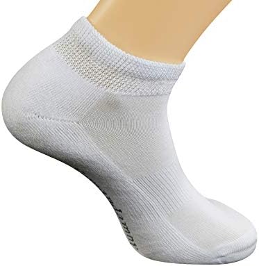 Yomandamor Mens Cotton Diabetic Low Cut Socks with Seamless Toe,5 Pairs