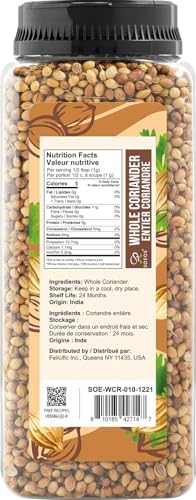 Soeos Coriander Seeds, 10 Oz (284g), Whole Coriander, Fresh Aromatic Coriander Seed for Cooking, Versatile Corianders Spice for Kitchen (Pack Of 1)
