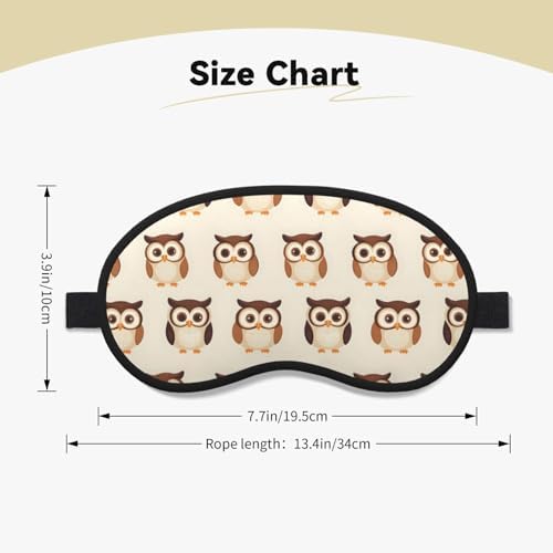 Eye Sleep Masks for Women Men - Cute Owl Print Comfy Elastic Band Blackout Travel Eye Masks for Sleep Airplane, Night Sleeping Mask Cover for Nap and Party Games
