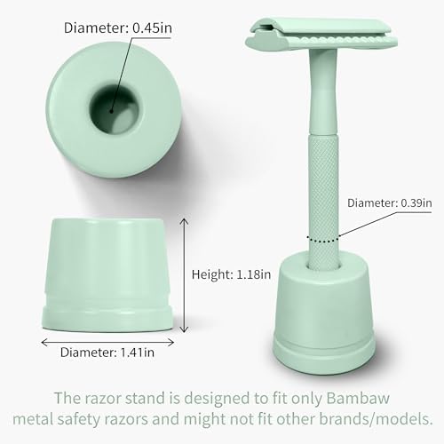 Bambaw Mint Green Safety Razor Stand | Razor Holder Stand | Shaving Razor Stands does not fit all Safety Razors | Shaver Holder Stand Razor Base | Double Edge Razor Stand | Single Razor Stand