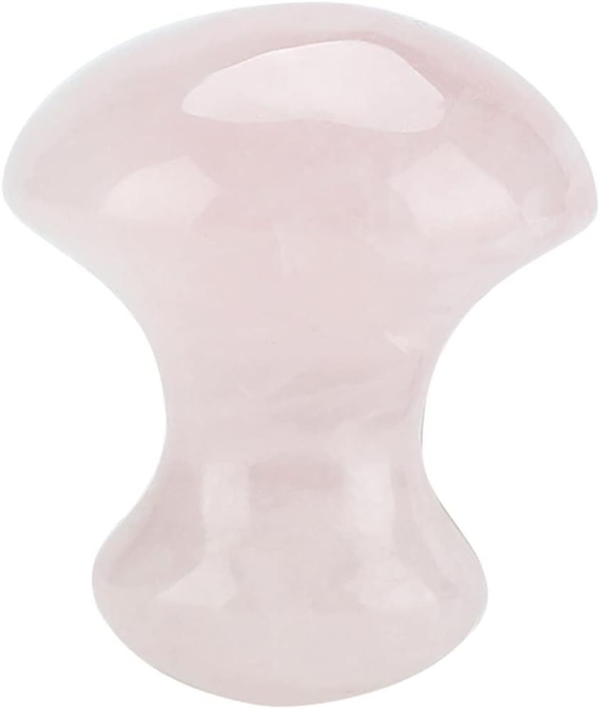 The Stone Massage Company Mushrooms Quartz Crystals Rose Quartz Crystal Massage Stone Mushroom Shaped Face Eyes Massaging Tool