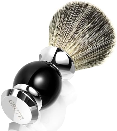 Men's Luxury Shaving Brush - GRUTTI Shave Brush for Wet Shave Using Shaving Cream & Soap，Professional, Fast - Lathering, No - Shedding, Synthetic Bristles - for Men Gift