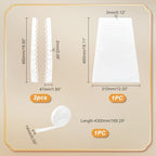 AHANDMAKER Wedding Gown Corset Kit Zipper Replacement, 18x12 Adjustable Fit Satin Corset Back Kit Lace Up with Lace up Dress Cord Back for Formal Prom Dress, Zipper Extender for Dress(White)