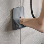 Agatige 2PCS Shower Wall Foot Rest, No Drill Triangular Suction Step for Shower Pedicure Stand Bathroom Pedal for Shaving Legs, Pregnant Woman Shower(Gray)