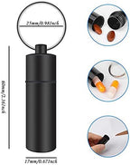 Small Pill Box Waterproof Keychain Pill Holder Portable Travel Pill Container Metal Case with Keyring for Outdoor Camping Travel