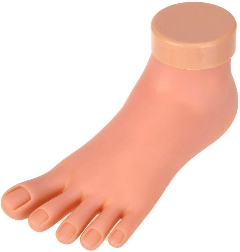 AORAEM Practice Fake Foot Flexible Movable Soft Silicone Fake Foot Tool for Nails Training Display Pink