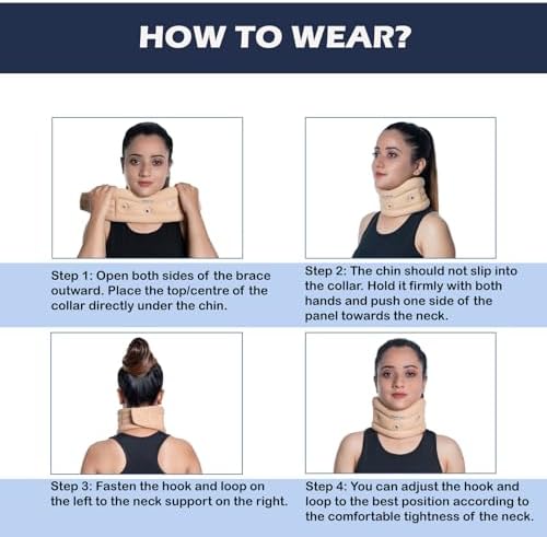 Wonder Care Neck Brace for Sleeping Cervical Collar Adjustable Neck Support Brace Relief Cervical Spine Pressure Ideal for Travel, Office Workers & Neck Injury Recovery, Medium