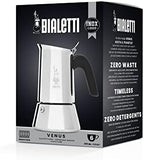 Bialetti - New Venus Induction, Stovetop Coffee Maker, Suitable for all Types of Hobs, Stainless Steel, 6 Cups (7.9 Oz), Silver