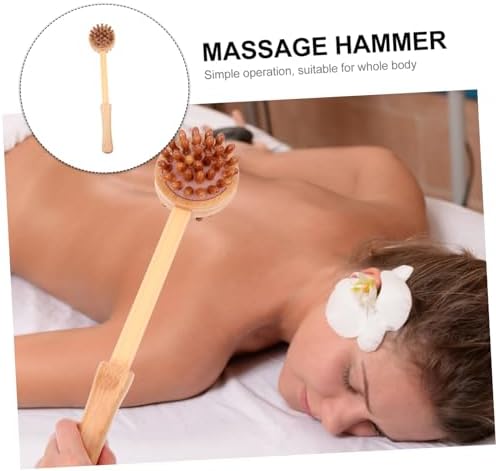 Bamboo Massage Hammer Handheld Wood Massager for Neck Shoulder Back Acupoint Therapy with Ergonomic Handle for Muscle Relief and Relaxation