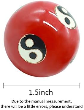 Baoding Health Balls Chinese Exercise Stress Balls Craft Collection(Yin Yang/Tai Ji) (red)