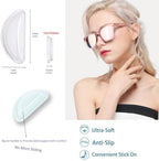 12 Pairs Airbag Cushioned Eyeglass Nose Pads, Adhesive Anti-Slip Nose Pads, Soft Silicone Nose Pad with Enhanced Sticky Backing for Glasses, Sunglasses, Eyewear (12 Clear Pairs)