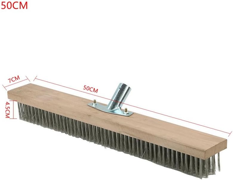 1PCS 20/30/45CM Stainless Steel Wire Broom Brush Sweeping Floor Garden Moss Cleaner Scrubber Kitchen Household Cleaning Tools (50CM)