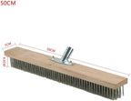 1PCS 20/30/45CM Stainless Steel Wire Broom Brush Sweeping Floor Garden Moss Cleaner Scrubber Kitchen Household Cleaning Tools (50CM)