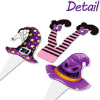 Halloween Party Decorations Witch Hat and Legs Cupcake Toppers 48PCS Witch Stocking Theme Cake Decorations Fantasy Hats Shoes Cupcake Picks for Magic Wizard Birthday Baby Shower Party Supplies