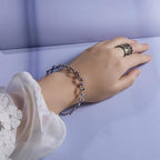 YANCHUN Expandable Ring Bracelet for Women Retractable Bracelet Ring Adjustable Transform Bracelet Ring Collapsible Bracelet Ring Stretchable Twist Folding Jewelry Gift for Girls
