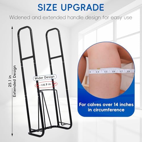 Upgraded Extra-Large Compression Sock Aid Device - Sock Aids for Compression Stocking - Helper Device for Putting on Hosiery - Large Size 2024 Design (Black)