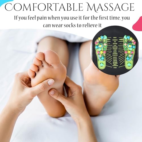 BBTO Foot Massage Mat Reflexology Walk Stone Road for Acupressure Foot Massage Acupoint Mat for Long Sitting Elderly Students and Office Workers(55.12 x 13.78 Inches)
