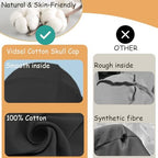 vidsel 100% Cotton Skull Caps for Men Women Breathable Night Cap Sleep Hats Soft Lightweight Running Beanie Helmet Liner