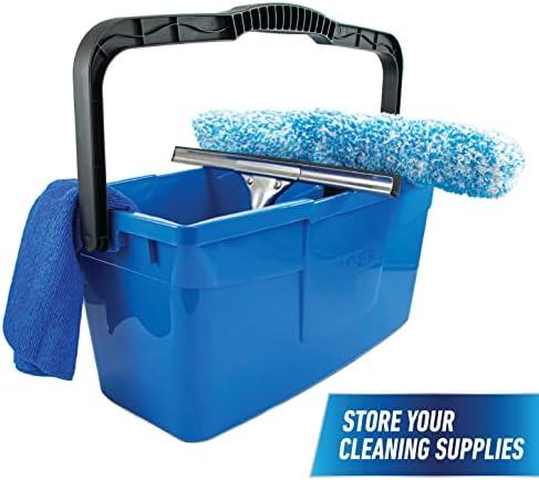 Unger Professional 3 Gallon Bucket – Compact Cleaning Bucket, Comfort-Grip Handle, 2 Pour Spouts, Portable Cleaning Supplies, Plastic Mop Bucket for Floor, Window & Household Cleaning