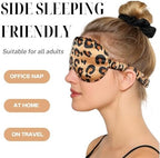 Leopard Print Sleep Eye Mask for Women & Men, Cheetah Print Satin Eye Mask for Sleeping, Light Blocking Blindfold for Deep Sleep, Nap, Travel, Yellow Leopard Eye Cover for Side Sleepers