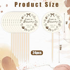 JarThenaAMCS 24 Pcs Love is Brewing Cupcake Toppers Bridal Shower Cupcake Decorations Brown Coffee Cake Toppers for Wedding Birthday Bachelorette Party Decor Supplies