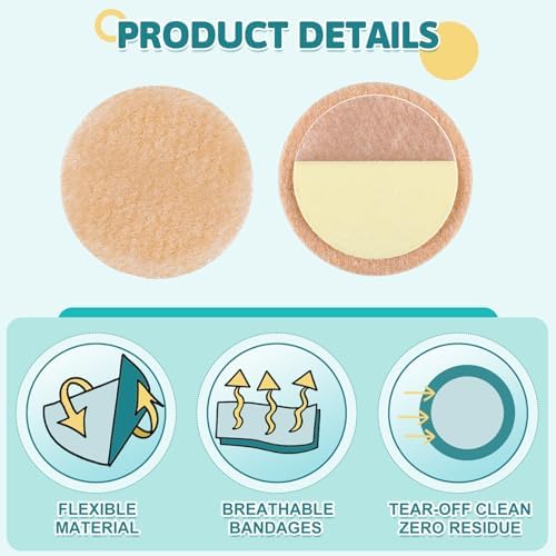 Nuanchu 30 Pair Gentle Adhesive Grip Tubing Skin Fixation Gentle Adhesive Grip Nasal Cannula System Beige Adhesives Pads for Secure Cannula Tubing Hold Skin Friendly CPAP Oxygen Accessories