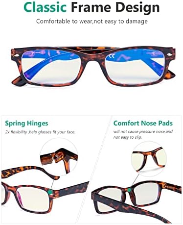 Eyekepper Spring Hinges UV Protection,Anti Glare,Anti Blue Rays,Scratch Resistant Lens Computer Reading Glasses Readers