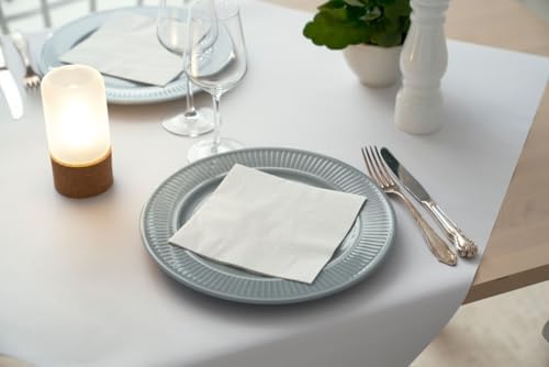 White 3-Ply Disposable Lunch Napkins, 125 Count – Paper Cocktail & Party Napkins for Weddings, Birthdays, Bars & Events, EU Made
