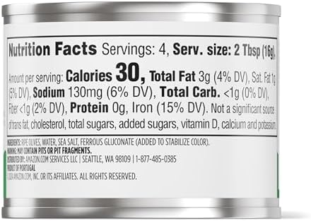 Amazon Grocery, Black Ripe Sliced Olives, 2.25 Oz
