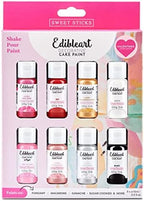 Sweet Sticks Edible Art Decorative Cake Paint 0.5 Ounce (15 Milliliters), Valentines Set of 8 Colors