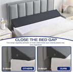 Twin Bed Wedge Pillow for Headboard Gap Filler Pillow Plus (0-8") Mattress Wedge Gap Filler Twin Between Wall and Mattress,for College Dorm,Sleeping Backrest Headboard Pillow Dark Grey Bedroom Decor