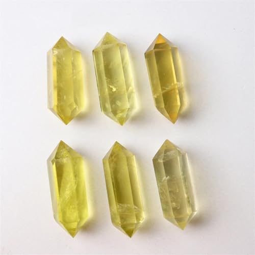 AtkitS Beautiful 1pc Natural Crystal Energy Raw Stone Brazil Lemon Yellow Citrine Crystal Double Point Tower