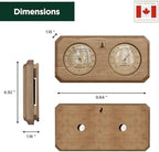 Northwood Sauna - Sauna Thermometer and Hygrometer 2 in 1 - Fahrenheit & Celsius - Handmade from Canadian Red Cedar Wood - Luxurious Golden Metal Dials