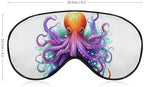 Colorful Octopus Sleep Mask Light Block-Out Eye Mask for Side Sleeper Pressure-Free Soft Night Blindfold with Adjustable Strap Breathable Sleep Eye Cover for Travel