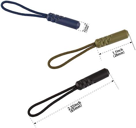 CTZD Durable Cord Zipper Pulls Pull Tab Zipper Replacement for Purses,Backpacks, Luggage, Clothing (Black，10 Pack