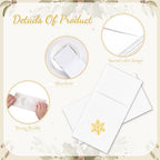 JarThenaAMCS 50 Pcs Christmas Linen Feel Napkin Snowflake Gold Foil Disposable Airlaid Paper Napkin White Prefolded Dinner Napkins with Built-in Flatware Pocket for Winter Holiday Party Supplies