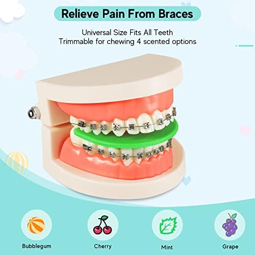 Bite Wafers for Orthodontic Braces - Therapy Wafer Latax Free, Relieve Pain from Braces, Teeth Pain Relief Chewie, Night Mouth Guard Alternative (Mint, 10 Pcs)