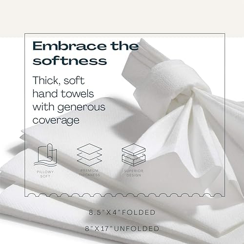 Lintext Disposable Linen-Feel Guest Towels [Pack of 300] - Disposable 8" x 17" Cloth-Like Hand Towels, Made In USA - Soft And Absorbent Paper Napkin For Kitchen, Bathroom, Party, Wedding, Or Event