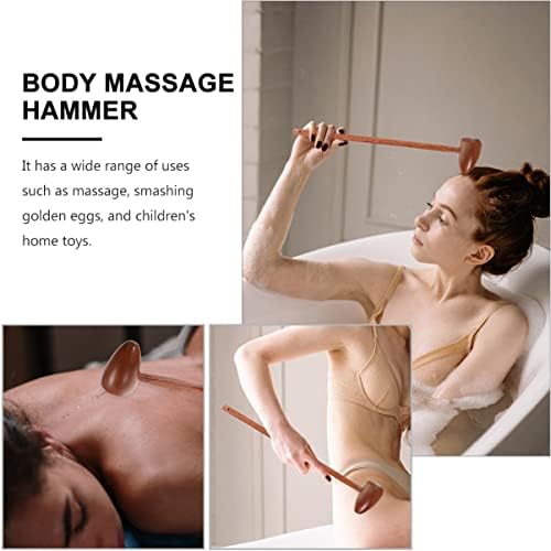 2pcs Wooden Massage Hammer Solid Wood Massaging Tools for Relaxation and Muscle Relief Scalp and Trigger Point Therapy