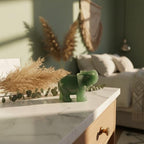 Elephant Ornament, Elephant Statue, Jade Stone Handcraft Natural Green Jade Stone Elephant Statue Decor Toys in Hand Home Décor Accents Sculptures (Green)