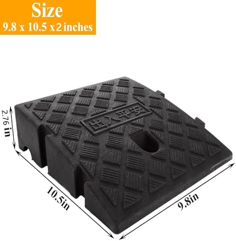 QTLCOHD 4 Pack Curb Ramps 2" Rise Height Heavy Duty Driveway Curb Ramp Portable Threshold Ramps Track Ramps Small Step Ramps for Cars, Wheelchairs, Bikes,Motorcycles