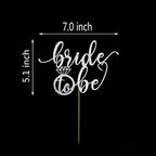 Bride to Be Cake Topper for Bridal Shower / Wedding Shower / Engagement / Bachelorette / Hen Party Decorations, Double Sided Silver Glitter